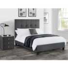 Sorrento High Headboard Bed King Slate Grey Linen