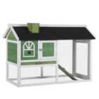 PawHut Rabbit Hutch w/ Pull Out Tray & Ramp - Green