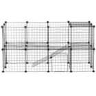 PawHut DIY Small Pet Playpen w/ Metal Wire Fence - Black