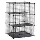 PawHut Pet Playpen DIY Small Animal Cage - Black