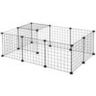 PawHut Diy Pet Playpen w/ Metal Wire For Small Animals - Black