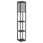 HOMCOM Modern Shelf Floor Lamp Light w/ 4 Tier Open Shelves