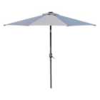 Outsunny 2.7m Parasol w/ LED Lighting (no base) - Grey