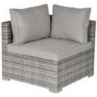 Outsunny Modular Rattan Corner Chair - Grey