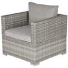 Outsunny Modular Rattan Armchair - Grey