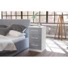 Birlea Lynx 3 Drawer Bedside Table White And Grey