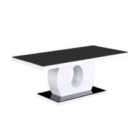 Edenhall Black Glass Coffee Table Black And White High Gloss