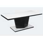 Nora Super White Glass Coffee Table White And Black