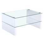 Truro Glass Coffee Table With White High Gloss Legs