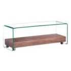 Angola Clear Glass TV Unit With Shelf