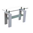 Telford Glass Top Console Table High Gloss White