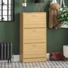 3 Drawer Shoe Cabinet Pine
