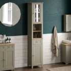 Bath Vida Priano 2 Door Tall Cabinet With Mirror - Grey