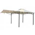 Royalcraft Algarve 3.3x3.3m Gazebo w/ 2.1m Awning - Grey