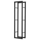 HOMCOM 150cm Metal Firewood Log Holder Rack Elevated Design Base Side Rails