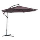Outsunny Garden Parasol Sun Shade Cantilever Patio Coffee