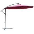 Outsunny Garden Parasol Sun Shade Cantilever Patio Wine Red