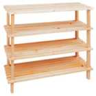 Premier Housewares 4-Tier Wooden Shoe Rack - Natural
