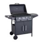 Outsunny 4 Burner Gas BBQ/Grill with Side Burner - Black