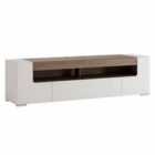 Furniture To Go Toronto 190 Cm Wide TV Cabinet In White And Oak Effect