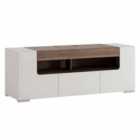 Furniture To Go Toronto 140 Cm Wide TV Cabinet In White And Oak Effect