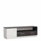 Furniture To Go Zingaro 1 Door 2 Drawer Wide TV Cabinet In Grey And White