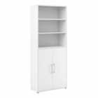 Furniture To Go Prima Bookcase 5 Shelves With 2 Doors In White