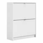 Furniture To Go Shoes Hallway Storage Cabinet w/ 2 Tilting Doors - White