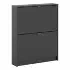 Furniture To Go Shoes Hallway Storage Cabinet w/ 2 Doors/1 Layer Matt Black