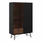Furniture To Go Ry China Cabinet 1 Door And 1 Glass Door And 1 Drawer Matt Black Walnut