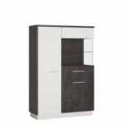 Furniture To Go Zingaro Low Display Cabinet Right Hand In Grey And White