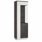Furniture To Go Zingaro Tall Glazed Display Cabinet Right Hand In Grey And White