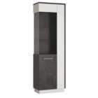 Furniture To Go Zingaro Tall Glazed Display Cabinet Left Hand Grey/White