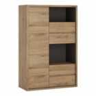 Furniture To Go Shetland 1 Door 4 Drawer Wood Effect Display Cabinet