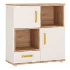 Furniture To Go 4Kids 2 Door 1 Drawer Cupboard - Light Oak And White Gloss