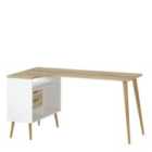 Furniture To Go Oslo Desk 2 Drawers In White And Oak Effect