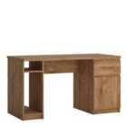 Furniture To Go Fribo 1 Door 1 Drawer Twin Pedestal Desk In Oak Effect