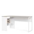 Furniture To Go Function Plus Corner Desk 2 Drawers In White And Truffle Oak Effect