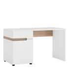 Furniture To Go Chelsea Desk/Dressing Table In White With Oak Effect Trim