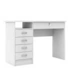 Furniture To Go Function Plus Desk 5 Drawers In White