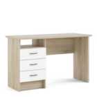Furniture To Go Function Plus Oak Effect Desk 3 White Drawers