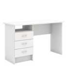 Furniture To Go Function Plus Desk 3 Drawers In White