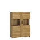 Furniture To Go Cortina Low Wide 2 Door Display Cabinet In Grandson Oak Effect