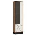 Furniture To Go Brolo Tall Glazed Display Cabinet R/Hand - White,Black, Wood