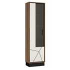 Furniture To Go Brolo Tall Glazed Display Cabinet Left Hand White Black And Dark Wood