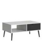 Furniture To Go Oslo Coffee Table 1 Drawer 1 Shelf In White And Black Matt