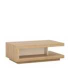 Furniture To Go Lyon Designer Coffee Table In Riviera Oak Effect/White High Gloss