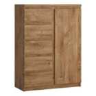 Furniture To Go Fribo 1 Door 5 Drawer Cabinet In Oak Effect