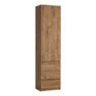 Furniture To Go Fribo Tall Narrow 1 Door 3 Drawer Cupboard In Oak Effect