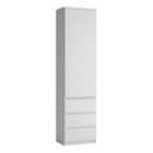 Furniture To Go Fribo Tall Narrow 1 Door 3 Drawer Cupboard In White